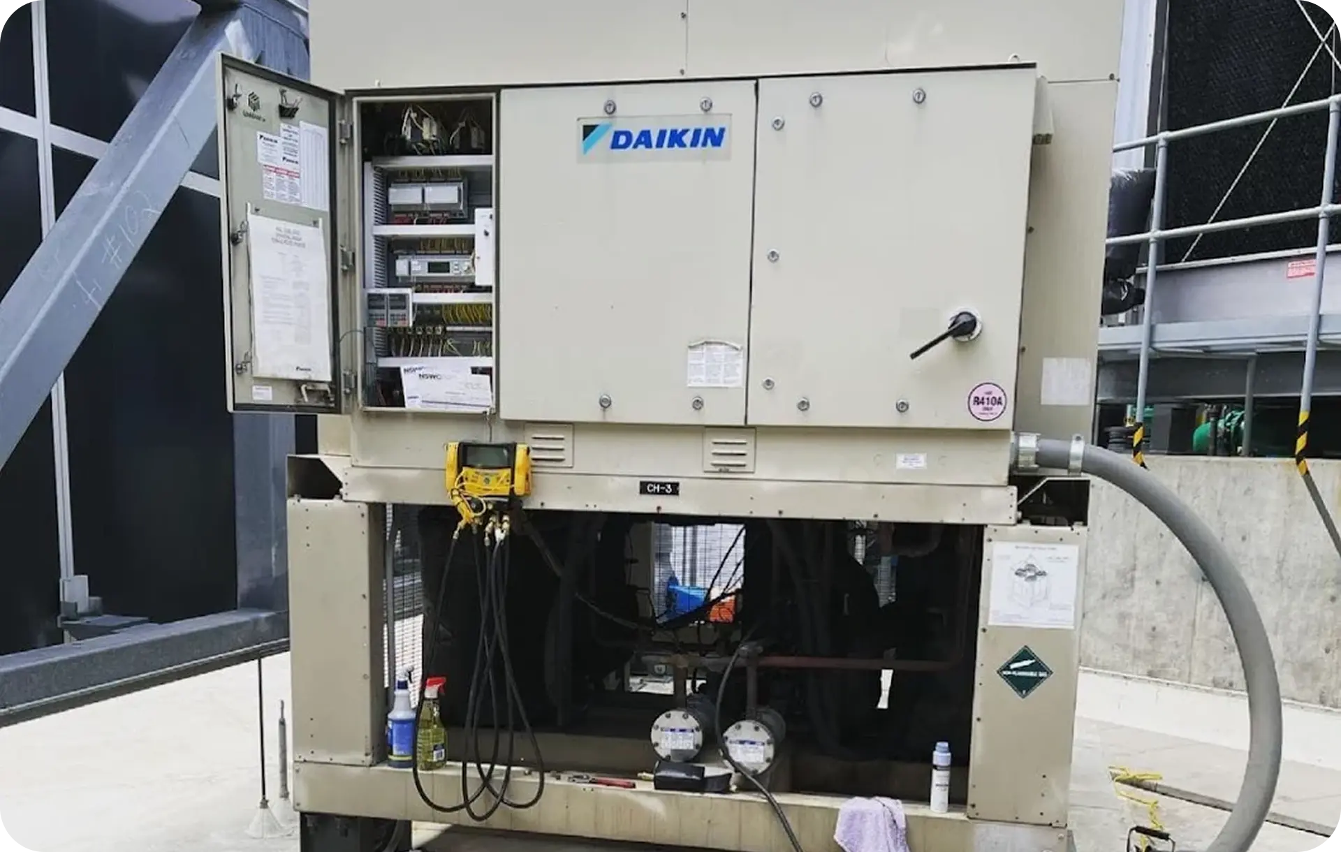 Commercial HVAC unit installation or service