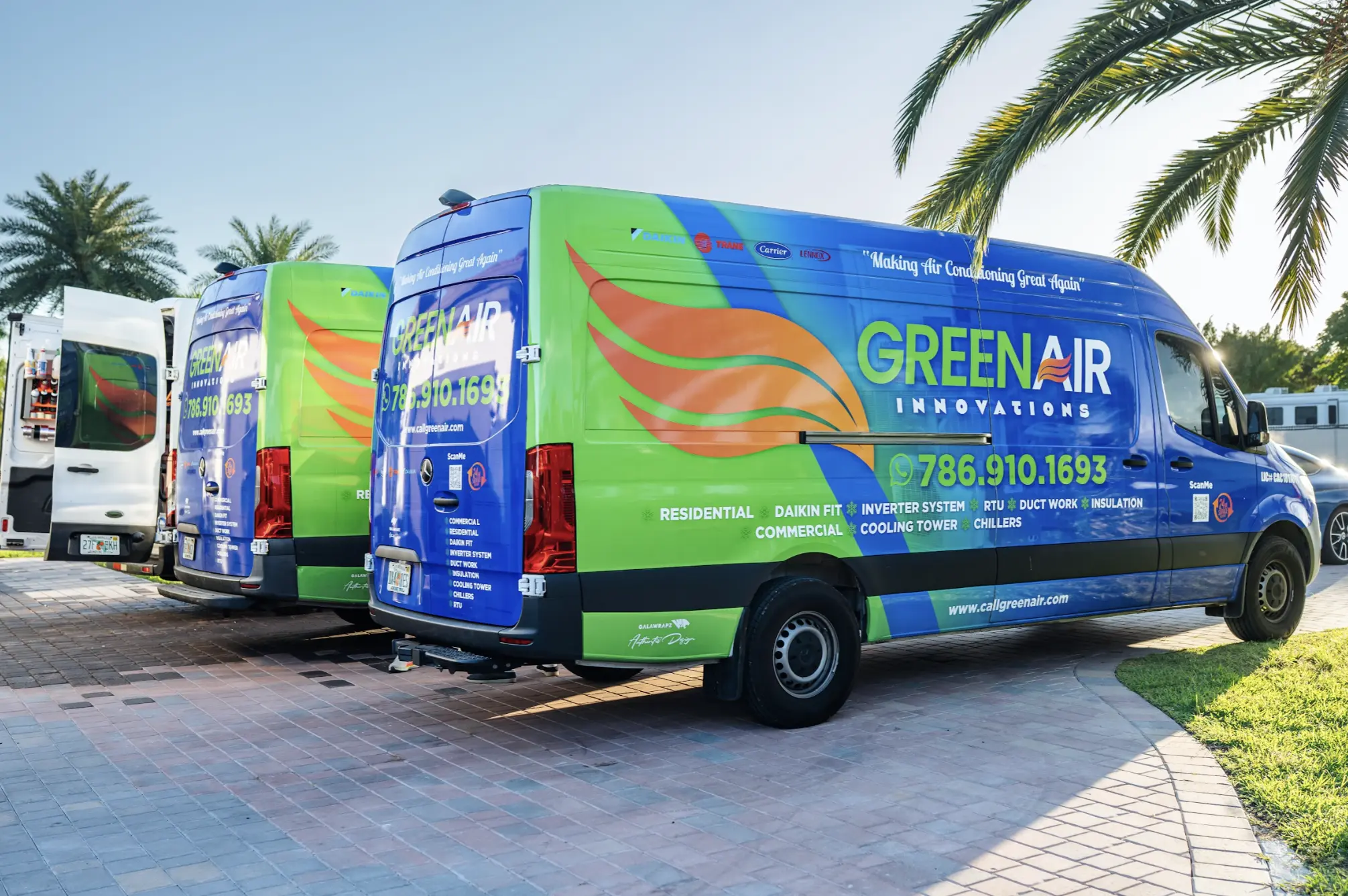 Green Air HVAC Service Vehicles